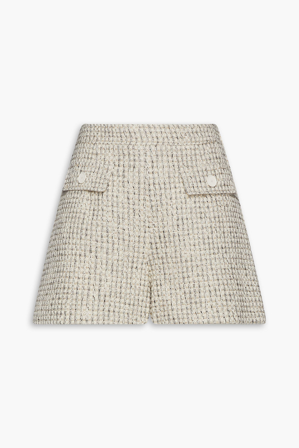 Claudie Pierlot Cotton-blend Tweed Shorts In Grey