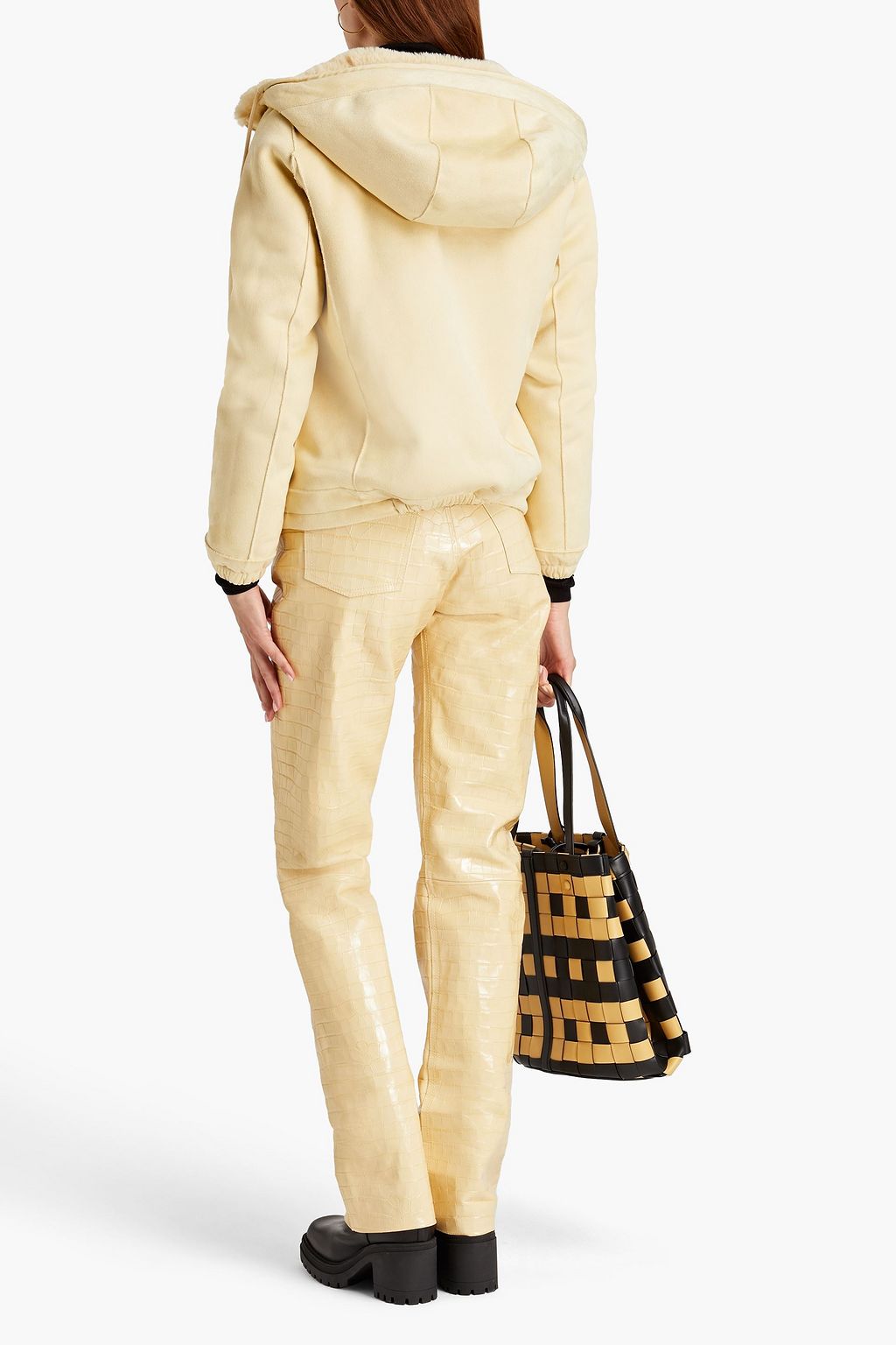 MAJE Convertible faux suede hooded jacket