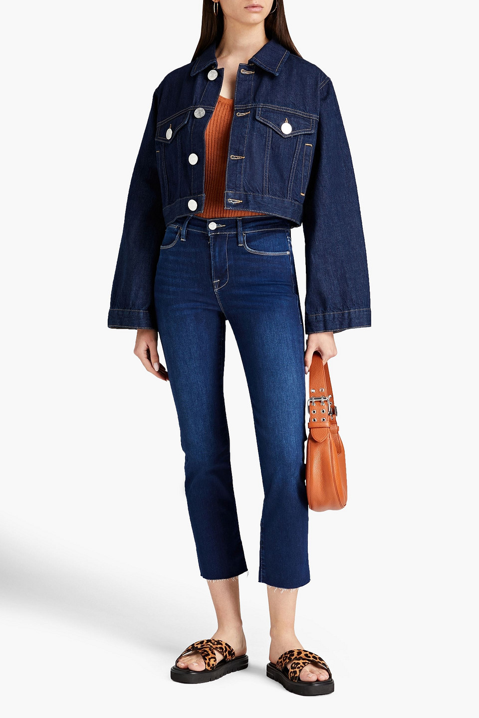 FRAME LE HIGH STRAIGHT CROPPED HIGH-RISE STRAIGHT-LEG JEANS 3074457345632477199