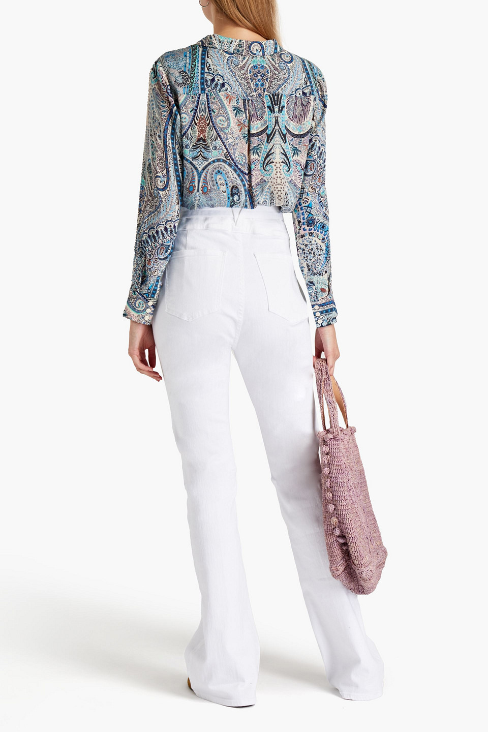 VERONICA BEARD BELTED HIGH-RISE BOOTCUT JEANS