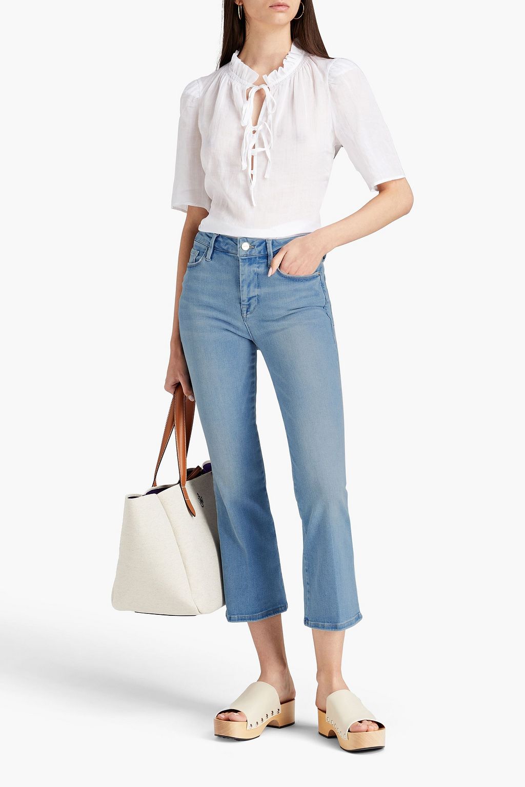FRAME Le Crop Mini Boot cropped mid-rise bootcut jeans