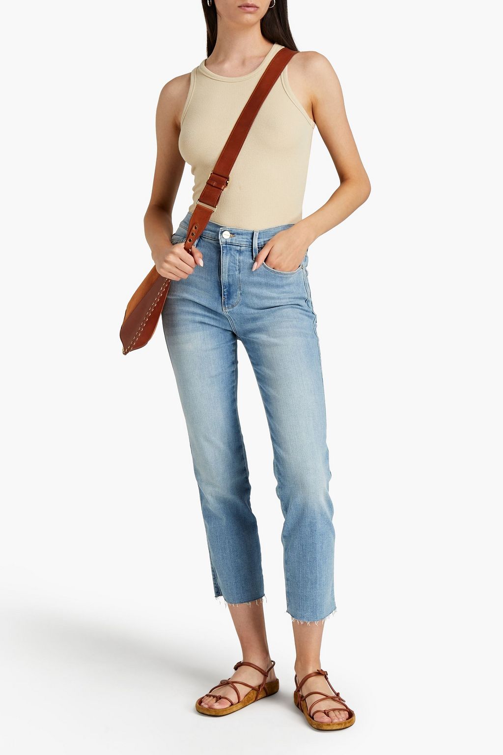 FRAME Le Sylvie verkürzte, hoch sitzende Skinny Jeans