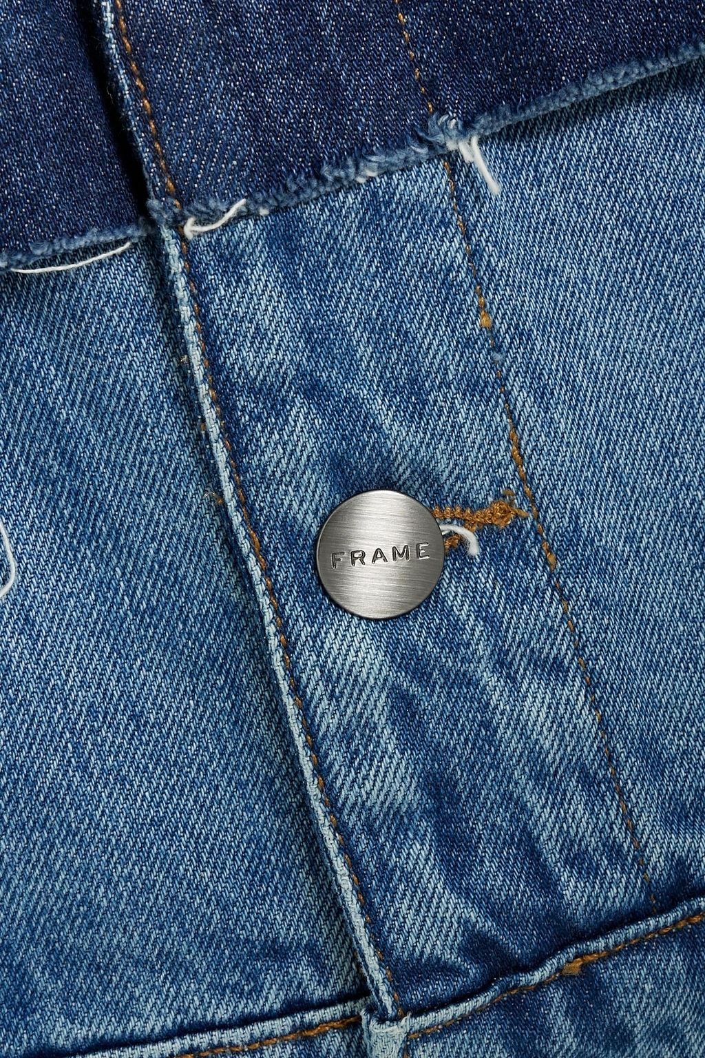 FRAME Layered frayed denim jacket