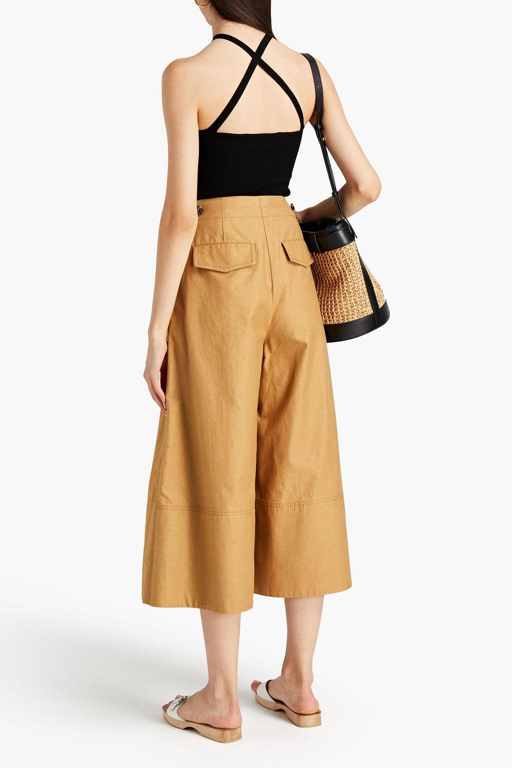 ZIMMERMANN Culottes aus Baumwolle mit Flammgarneffekt und Falten