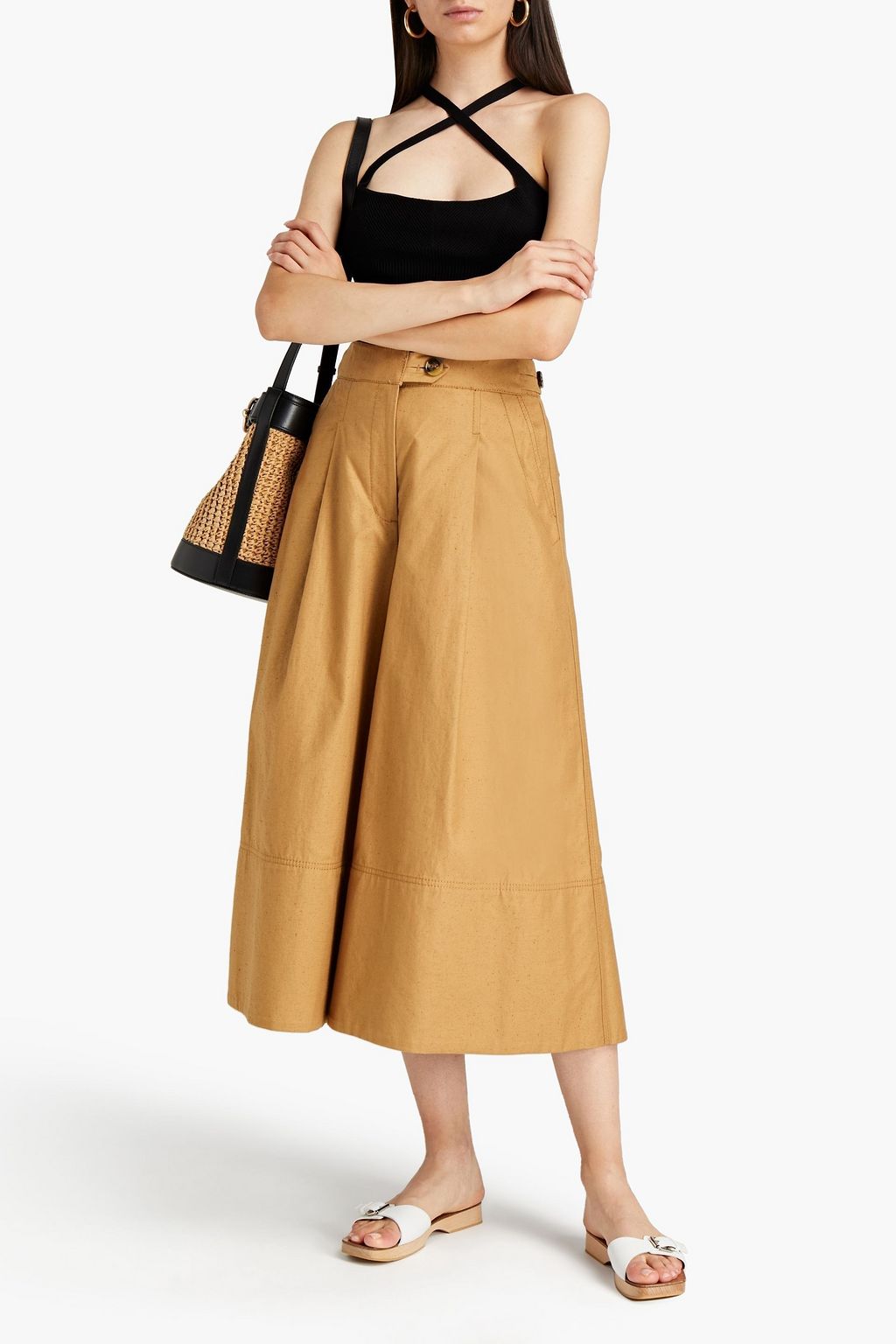 ZIMMERMANN Culottes aus Baumwolle mit Flammgarneffekt und Falten