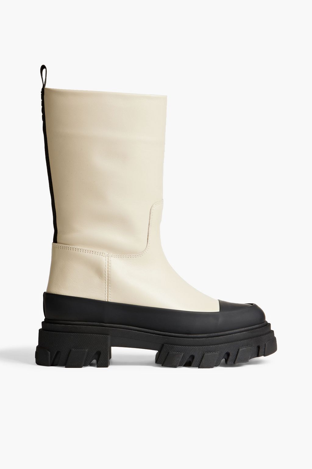 GANNI Rubber-trimmed leather boots | THE OUTNET