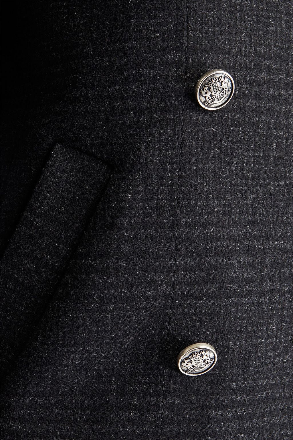 CLAUDIE PIERLOT Genna doppelreihiger Mantel aus einer Wollmischung mit Glencheck-Muster