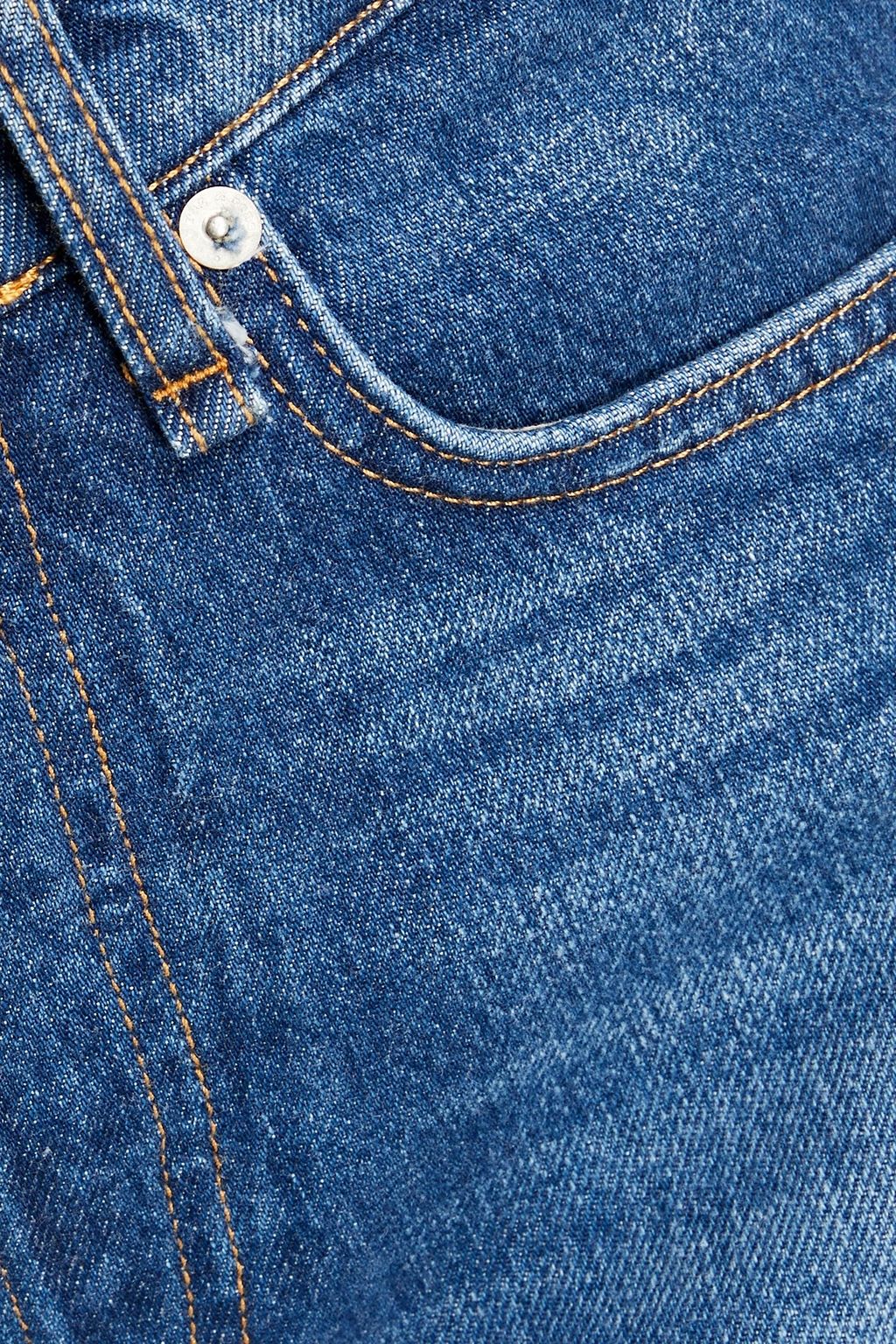RAG & BONE بنطلون جينز باهت بخصر مرتفع بقصة أرجل ضيقة