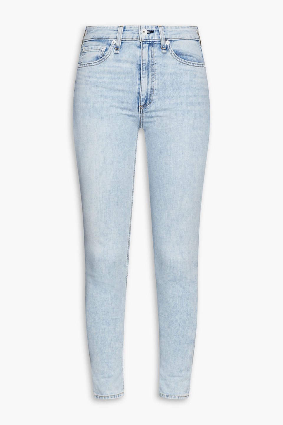 Nina cropped faded high-rise skinny jeans