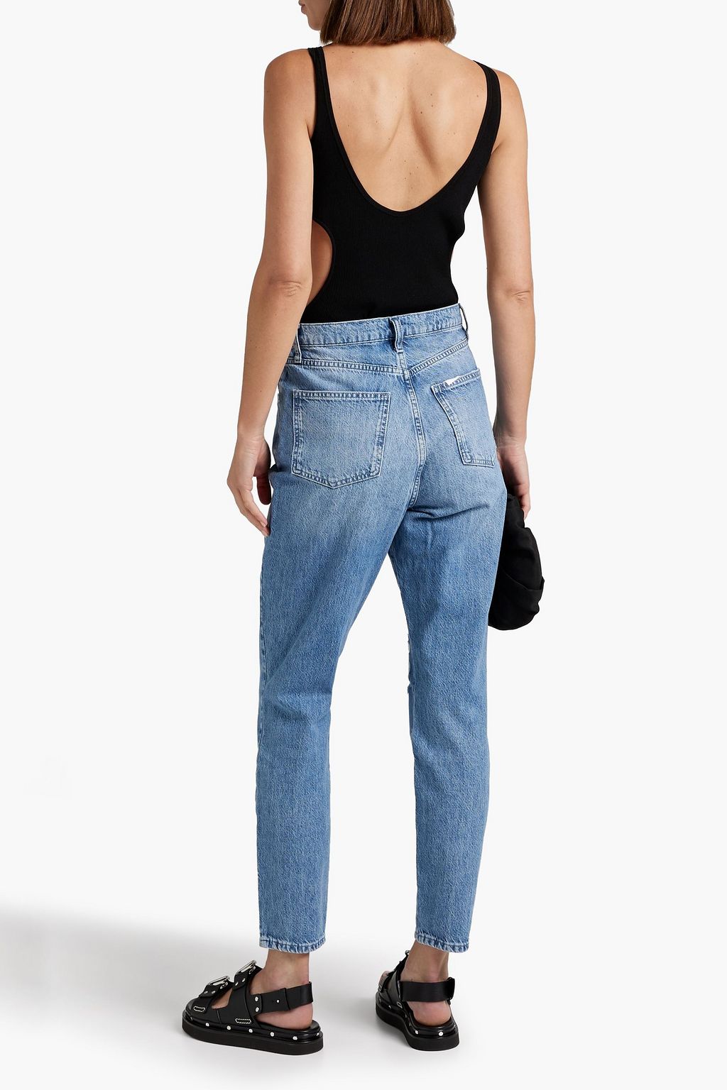 TRIARCHY Verskinny distressed high-rise slim-leg jeans
