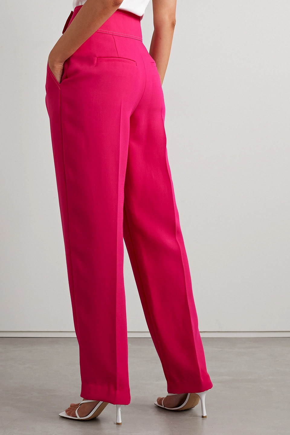 Christopher John Rogers Cady Tapered Pants In Fuchsia