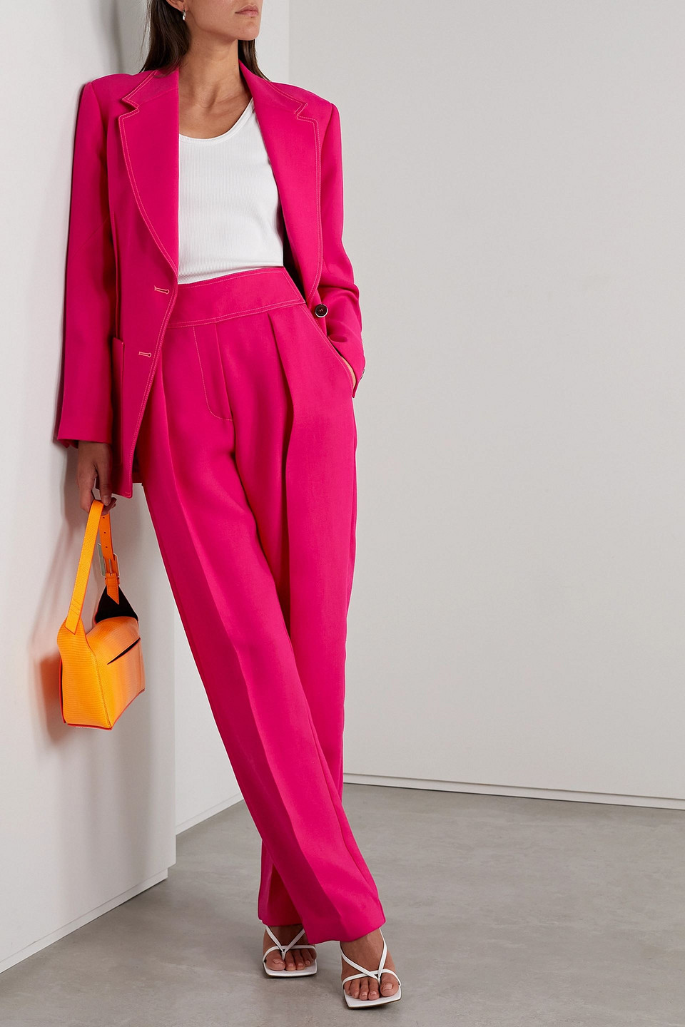 Christopher John Rogers Cady Tapered Pants In Fuchsia