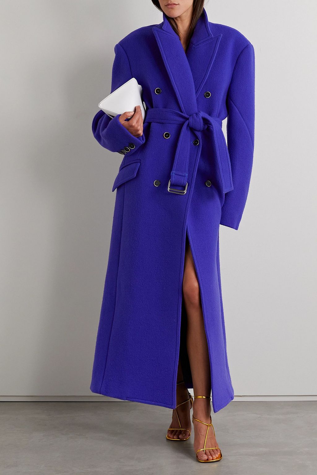 CHRISTOPHER JOHN ROGERS Belted felt coat