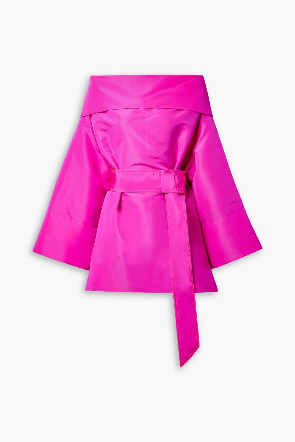 Christopher John Rogers Off-the-shoulder Silk-faille Mini Dress In Bright Pink