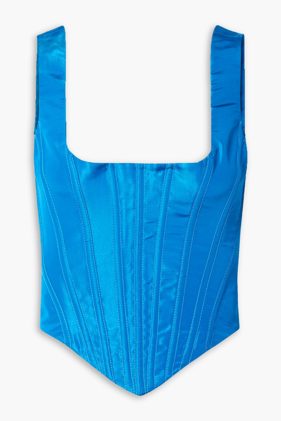 Christopher John Rogers Silk-faille Bustier Top In Azure