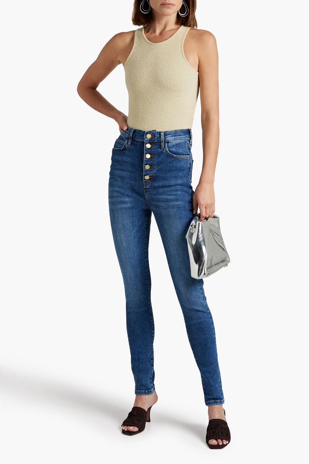 TRIARCHY Faded high-rise skinny jeans