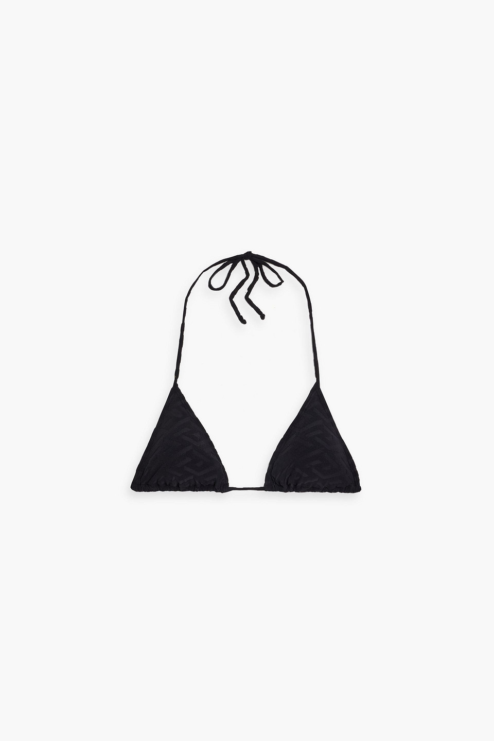 Versace Black Greca Chain Bikini Top In Black