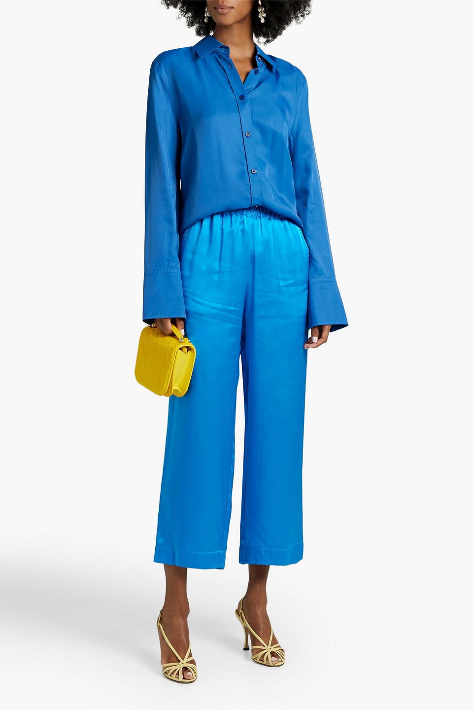 MANSUR GAVRIEL SILK-CHARMEUSE WIDE-LEG PANTS