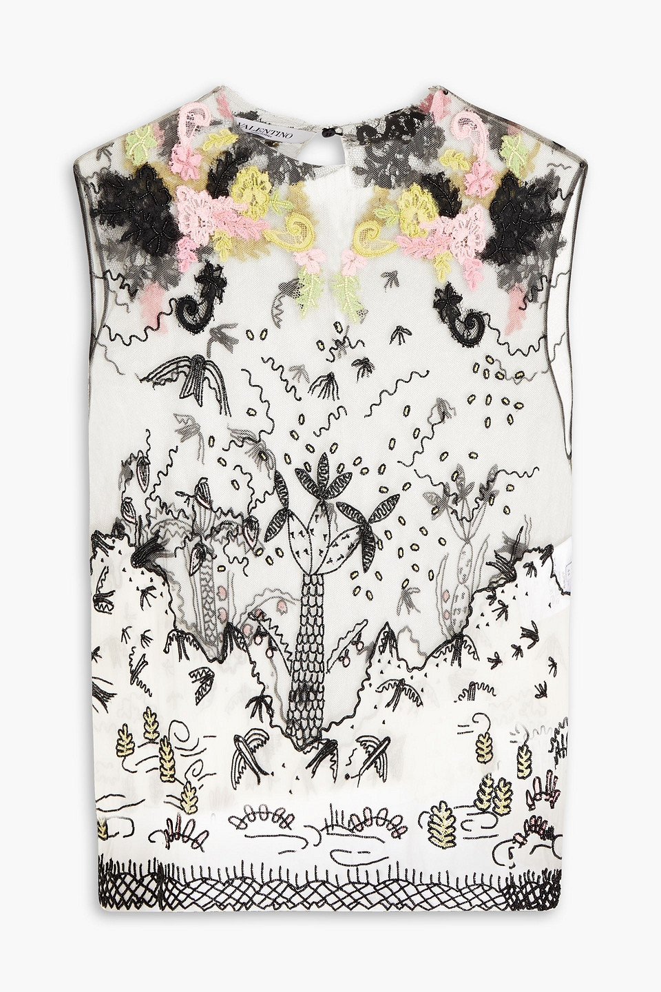 Embellished tulle top