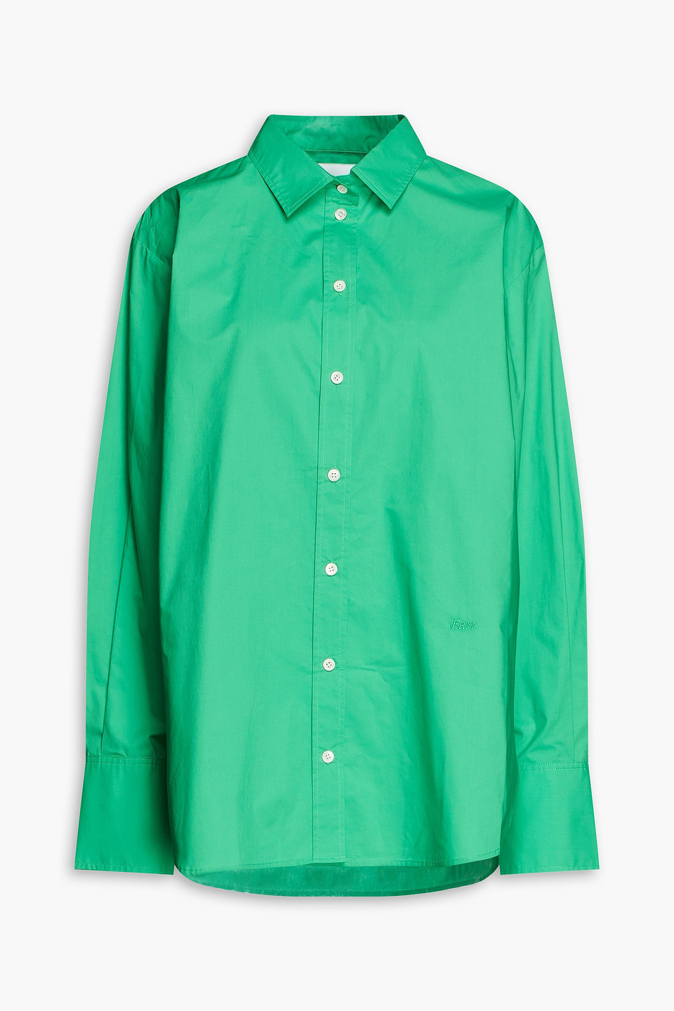 Frame Embroidered Organic Cotton-poplin Shirt