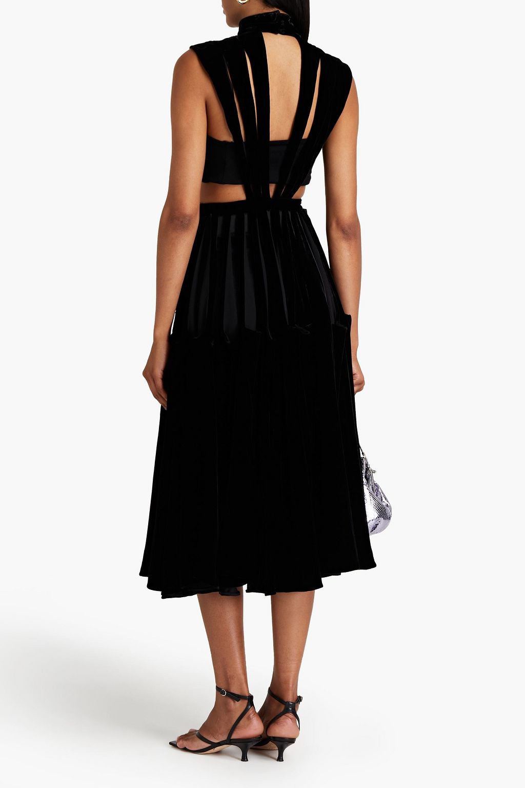 VALENTINO GARAVANI Cutout silk-velvet midi dress