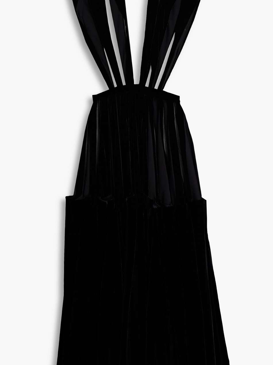 cutout silk-velvet midi dress