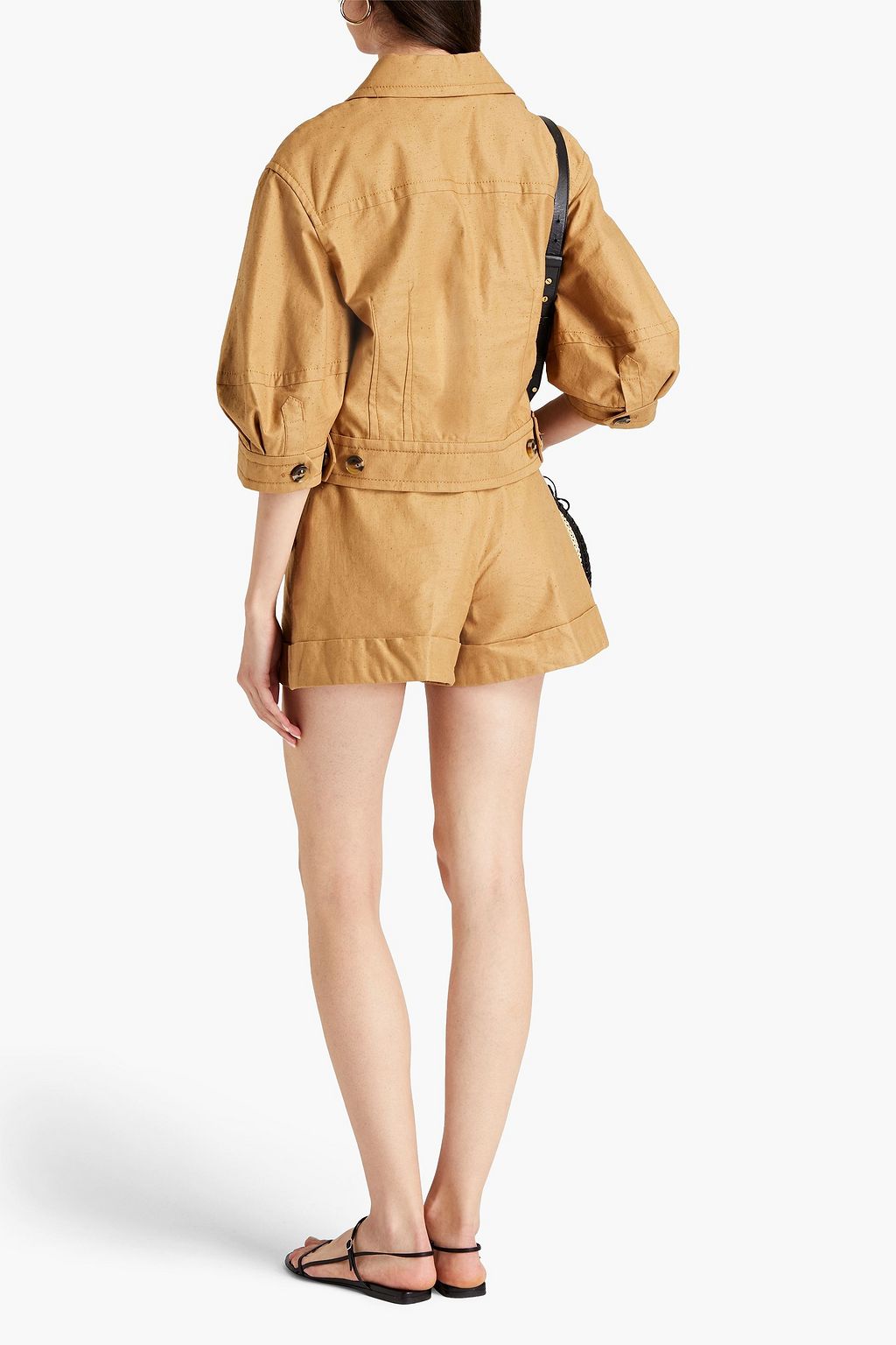 ZIMMERMANN Postcard cropped slub cotton jacket