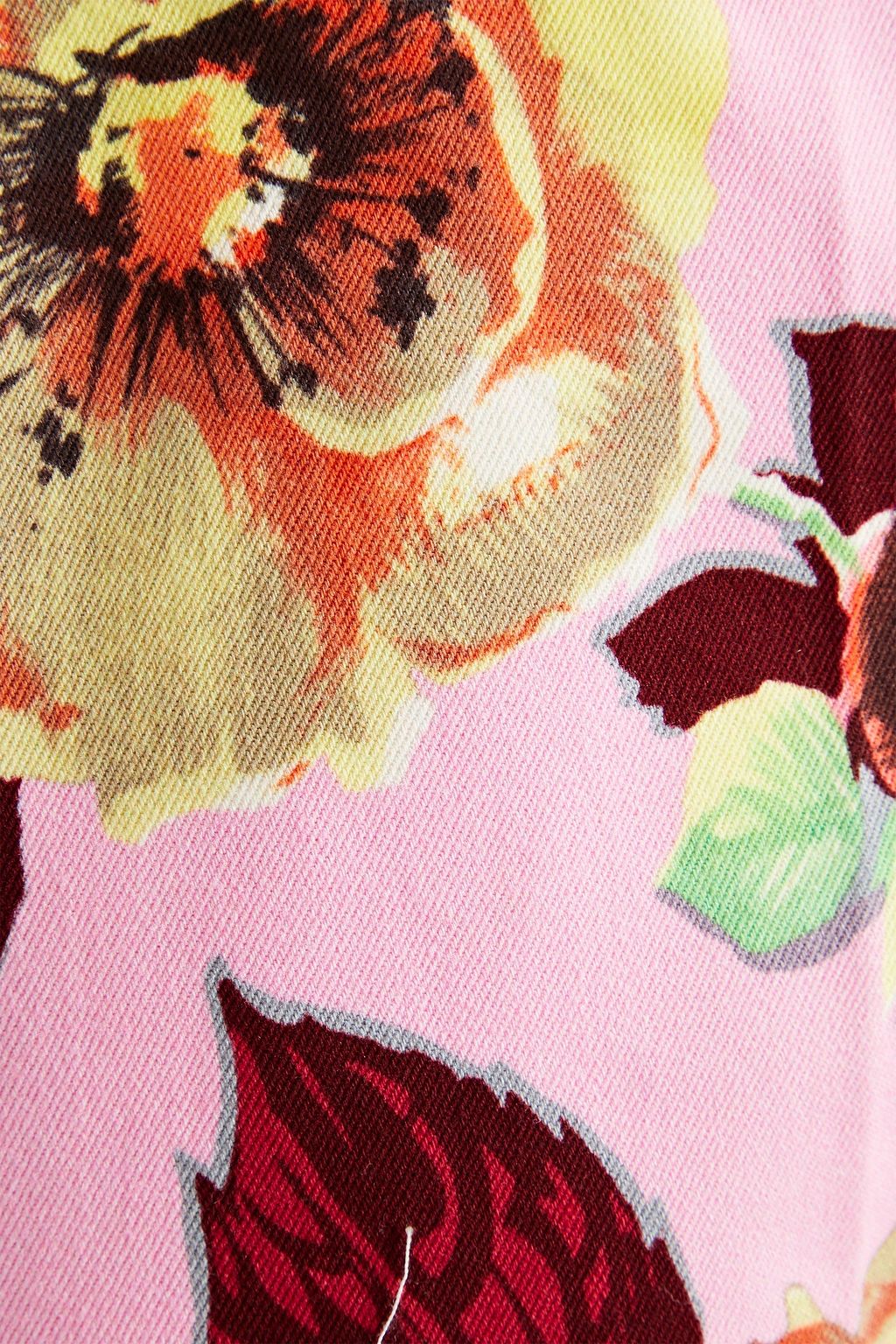VICTORIA BECKHAM Floral-print cotton-twill flared pants