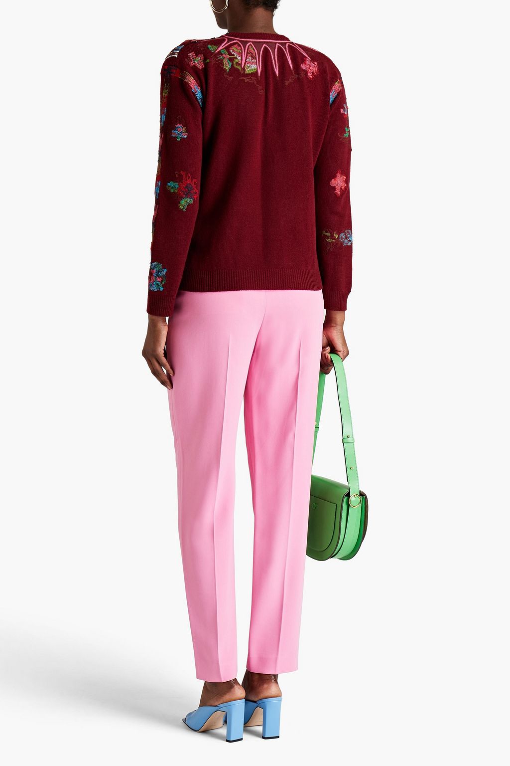 VALENTINO GARAVANI Embroidered wool and cashmere-blend sweater