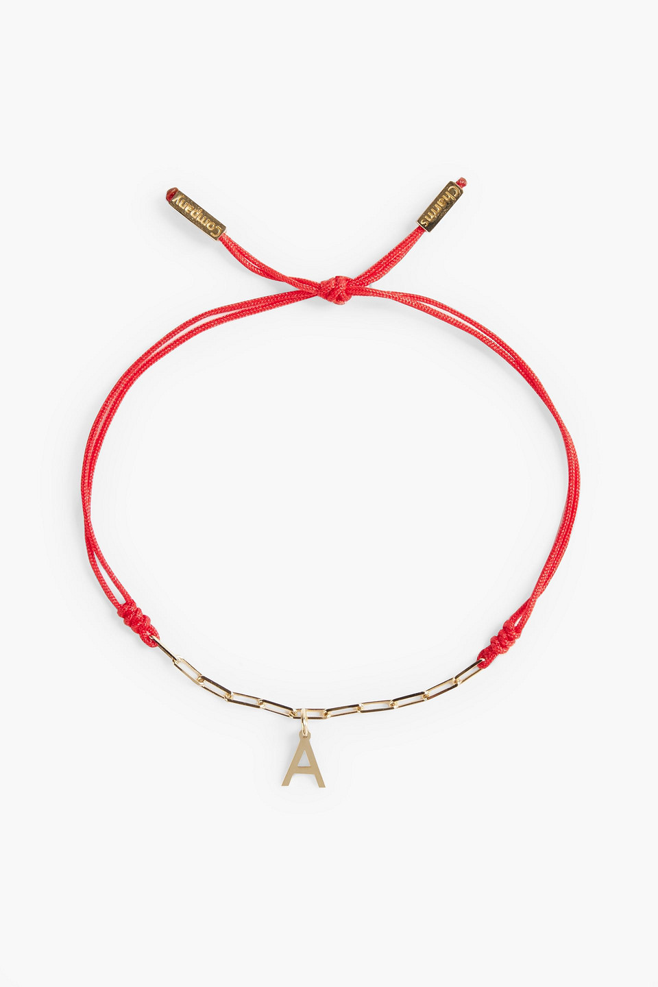 Charms Company 14-karat gold and cord bracelet