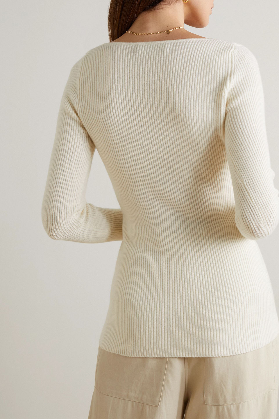  Arch4 - Amirah Pullover Aus Geripptem Kaschmir - Weiß - L 