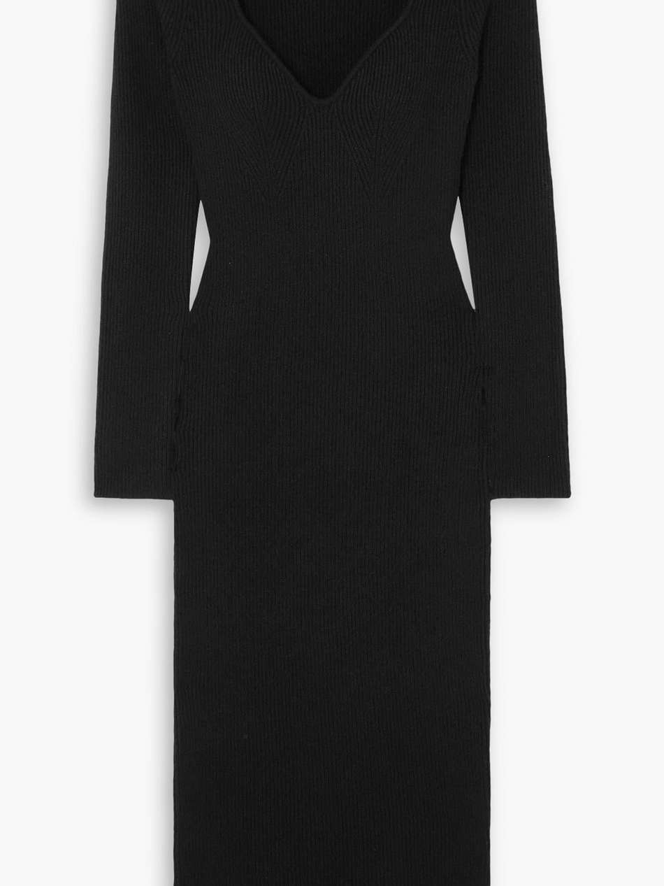 aubree ribbed cashmere midi dress