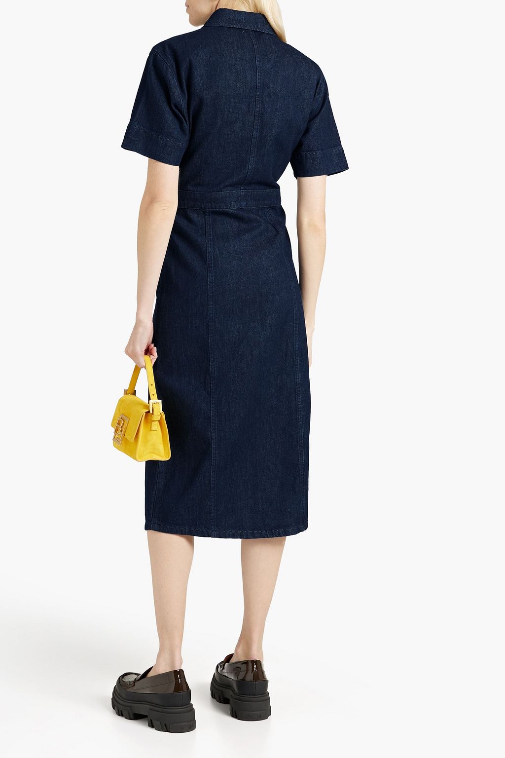 TRIARCHY Denim midi shirt dress
