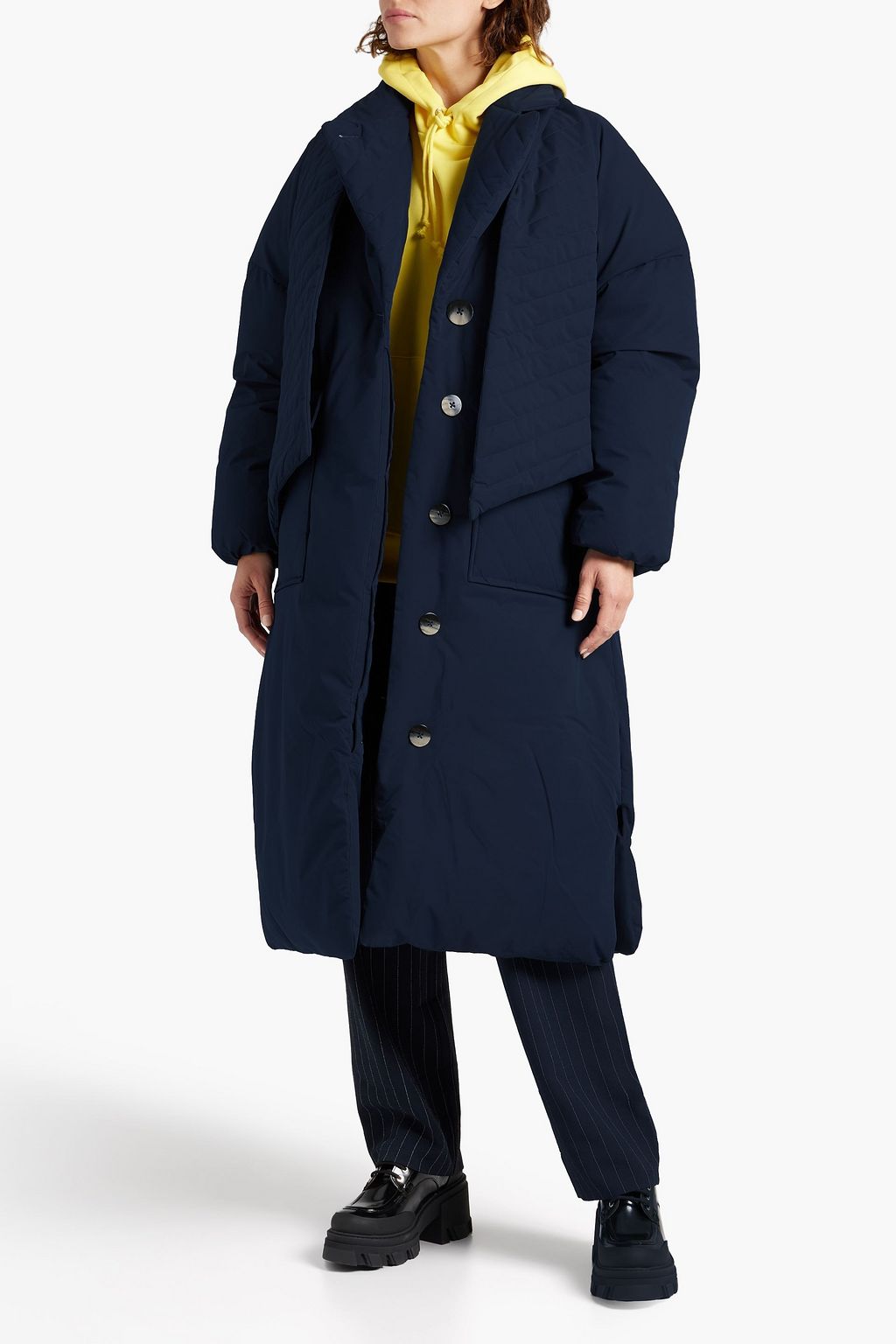 GANNI Quilted shell down coat