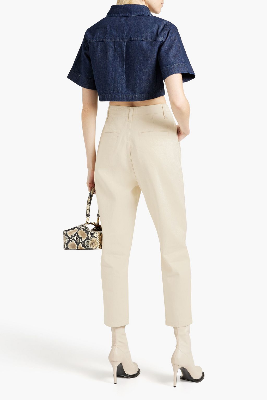 TRIARCHY Pleated high-rise tapered jeans