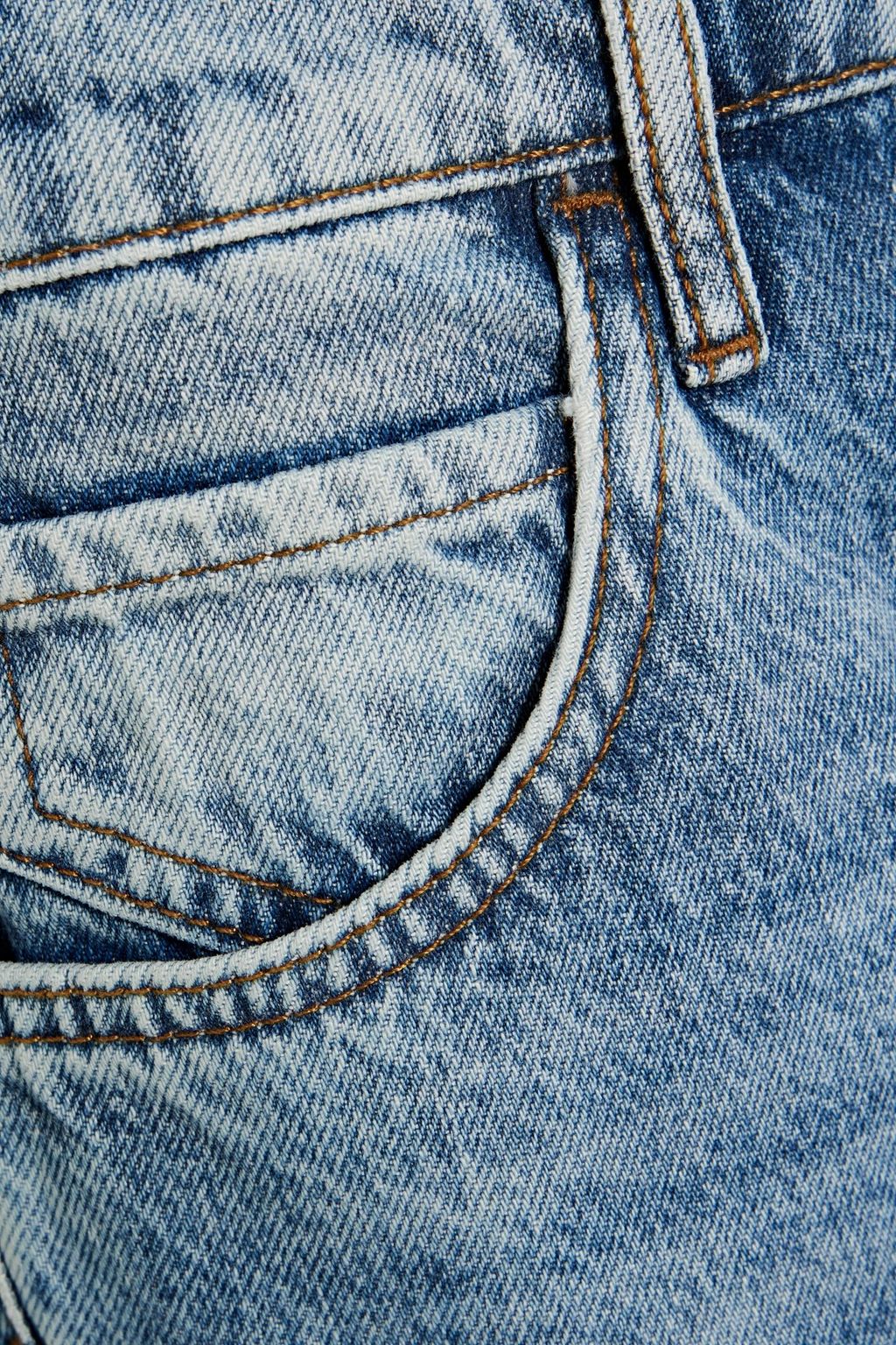 TRIARCHY Distressed high-rise straight-leg jeans