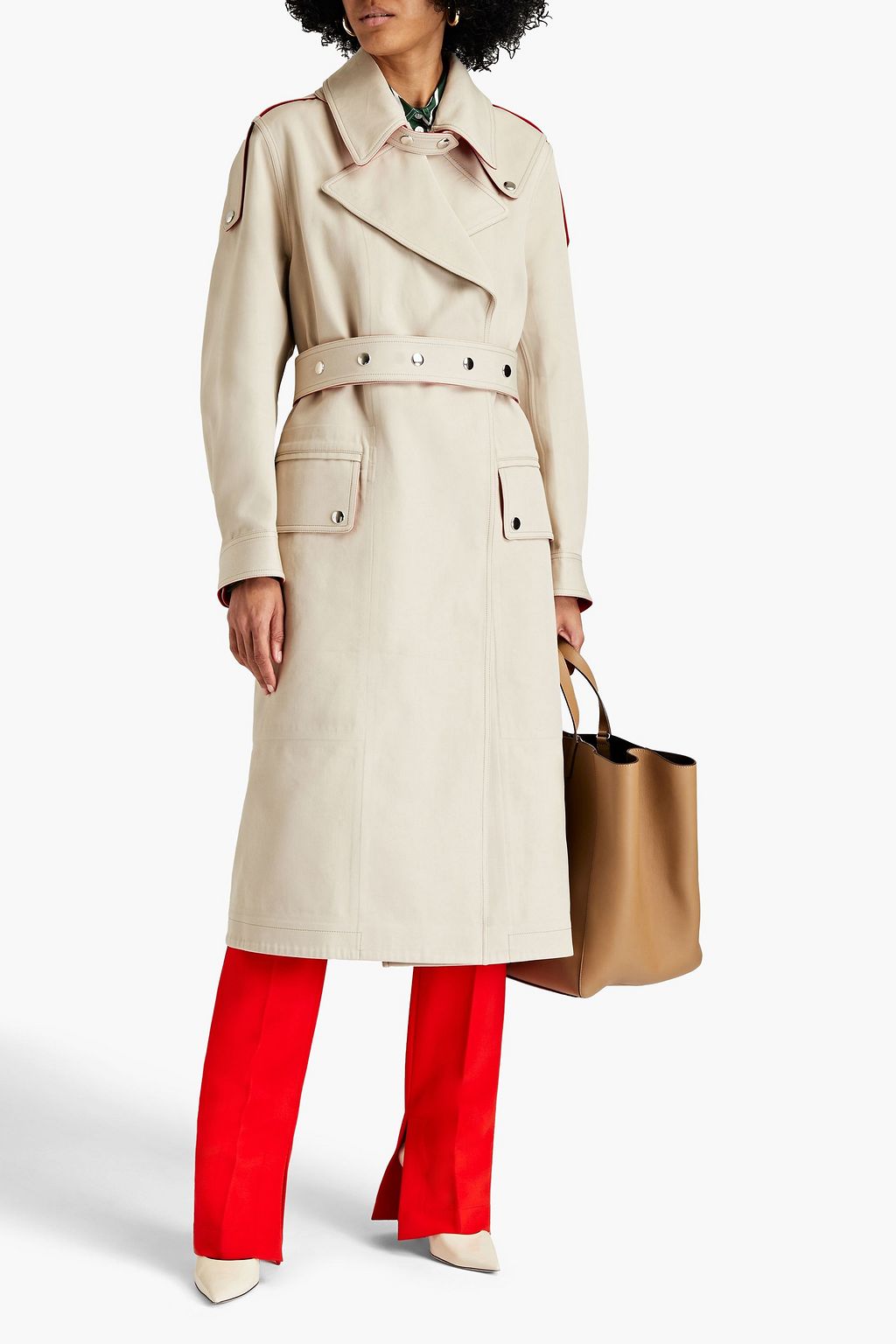 VICTORIA BECKHAM Belted cotton and silk-blend gabardine trench coat