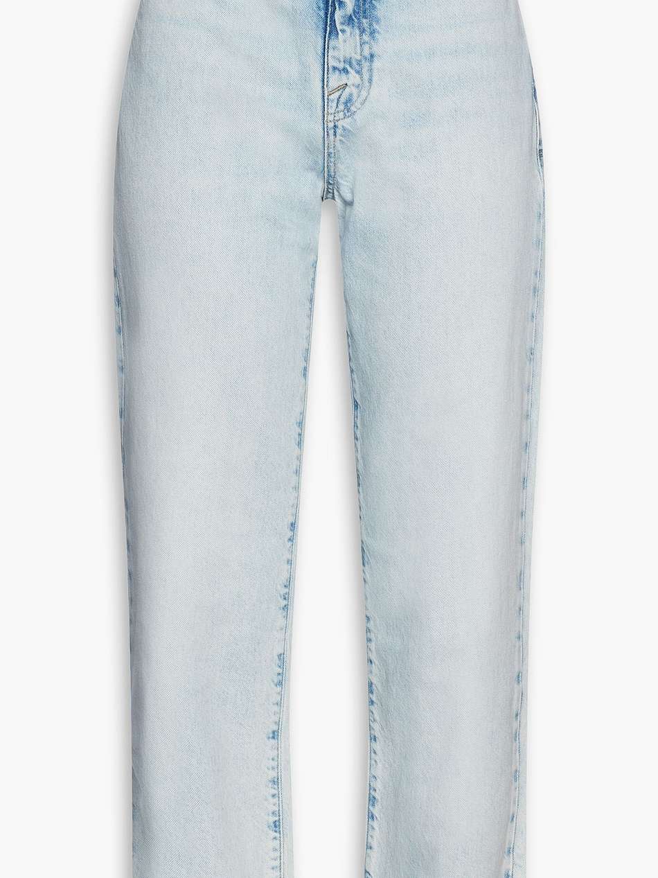 le jane cropped frayed high-rise straight-leg jeans