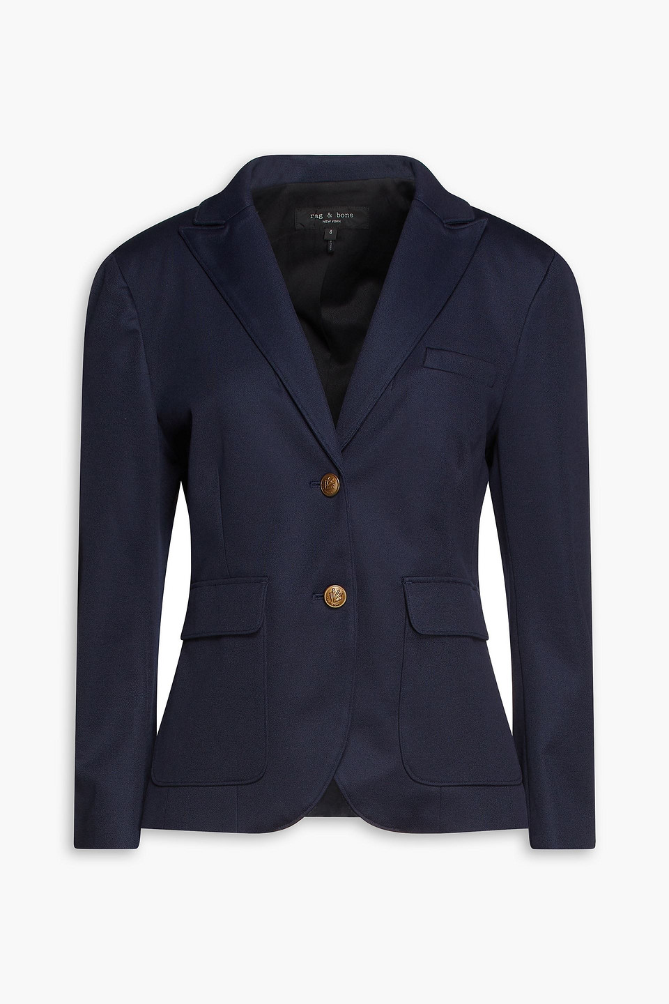 Rag & Bone Nancy Cotton-blend Piqué Blazer In Midnight Blue