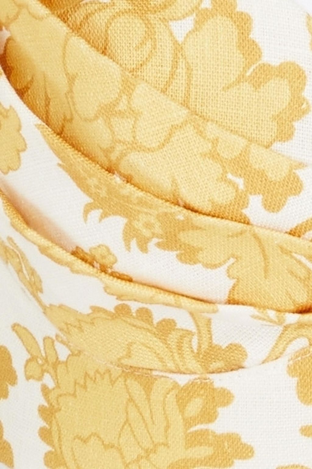 ZIMMERMANN Postcard cropped pleated floral-print linen top