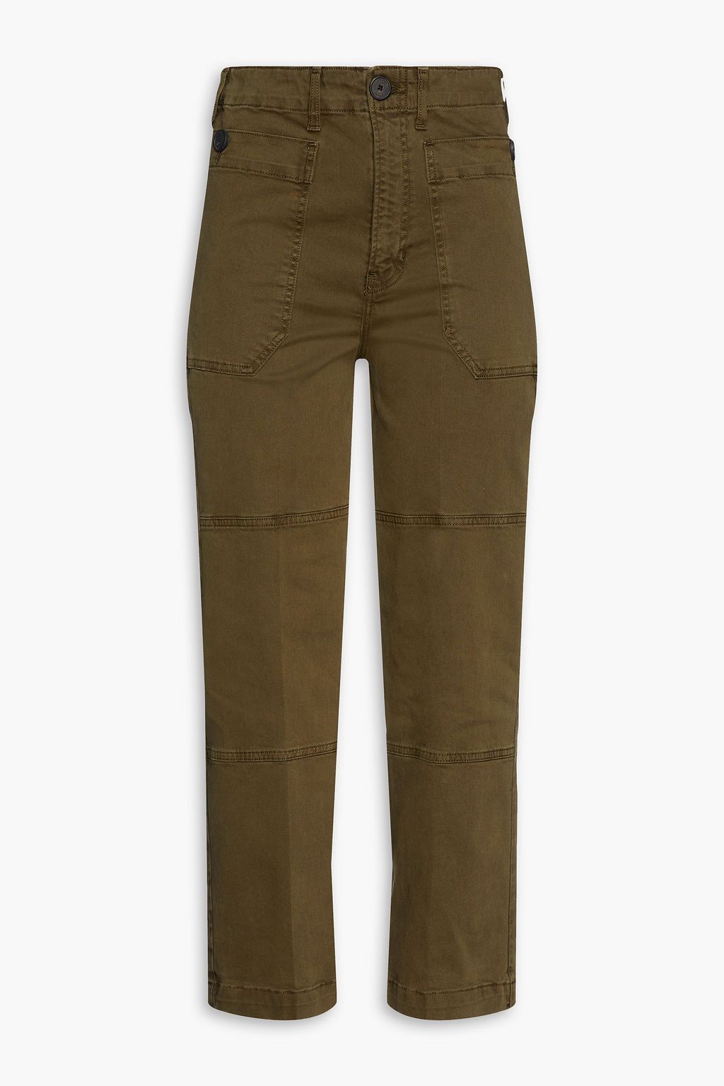 FRAME Cropped stretch-cotton twill cargo pants