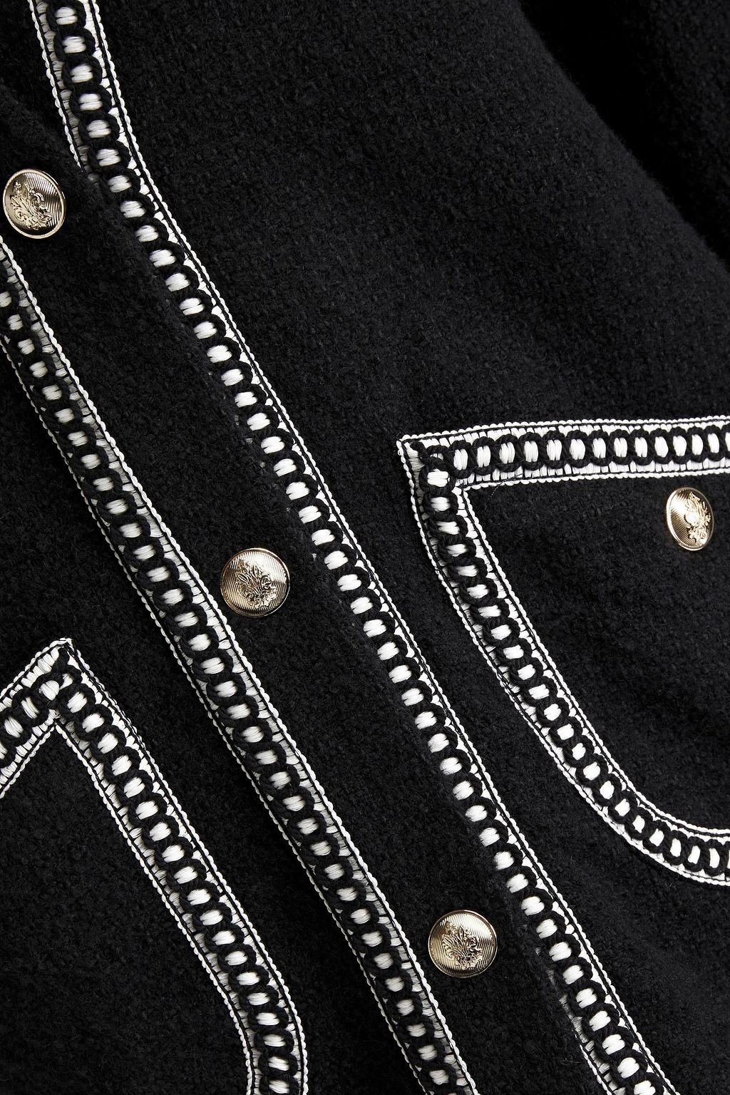 MAJE Picot-trimmed bouclé jacket