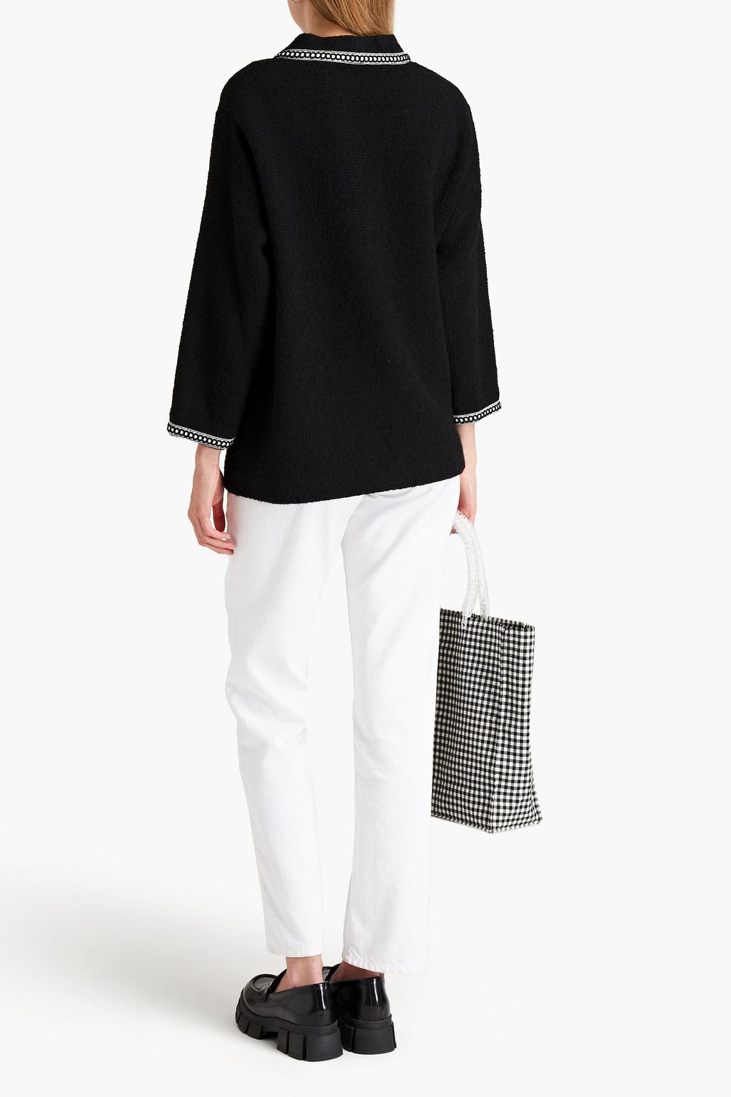 MAJE Picot-trimmed bouclé jacket