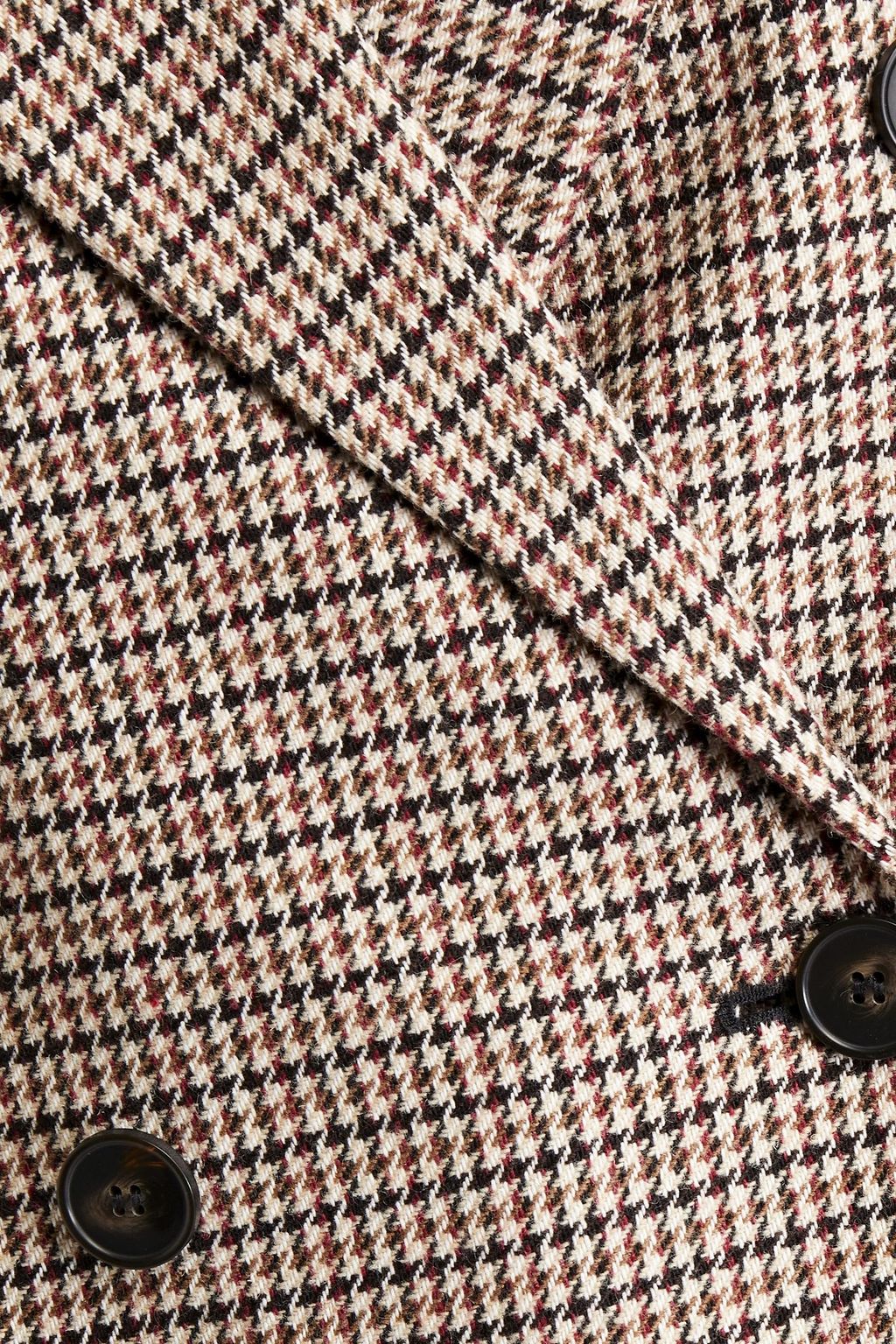 MAJE Double-breasted houndstooth tweed blazer