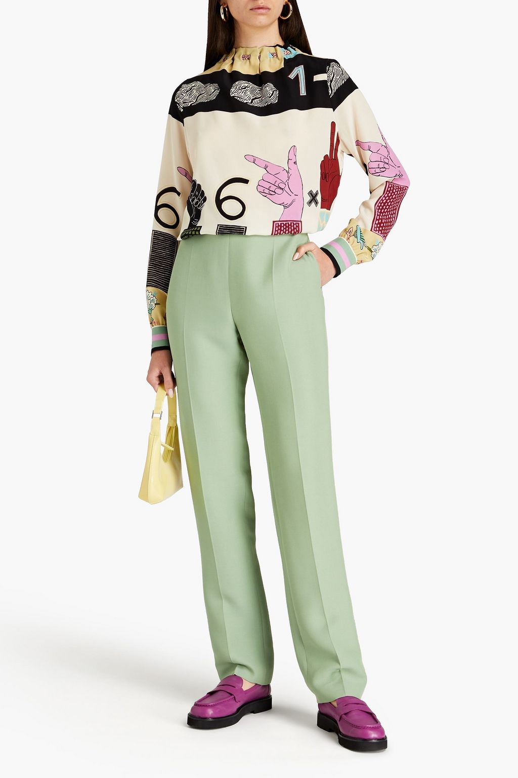 VALENTINO GARAVANI Printed silk crepe de chine top