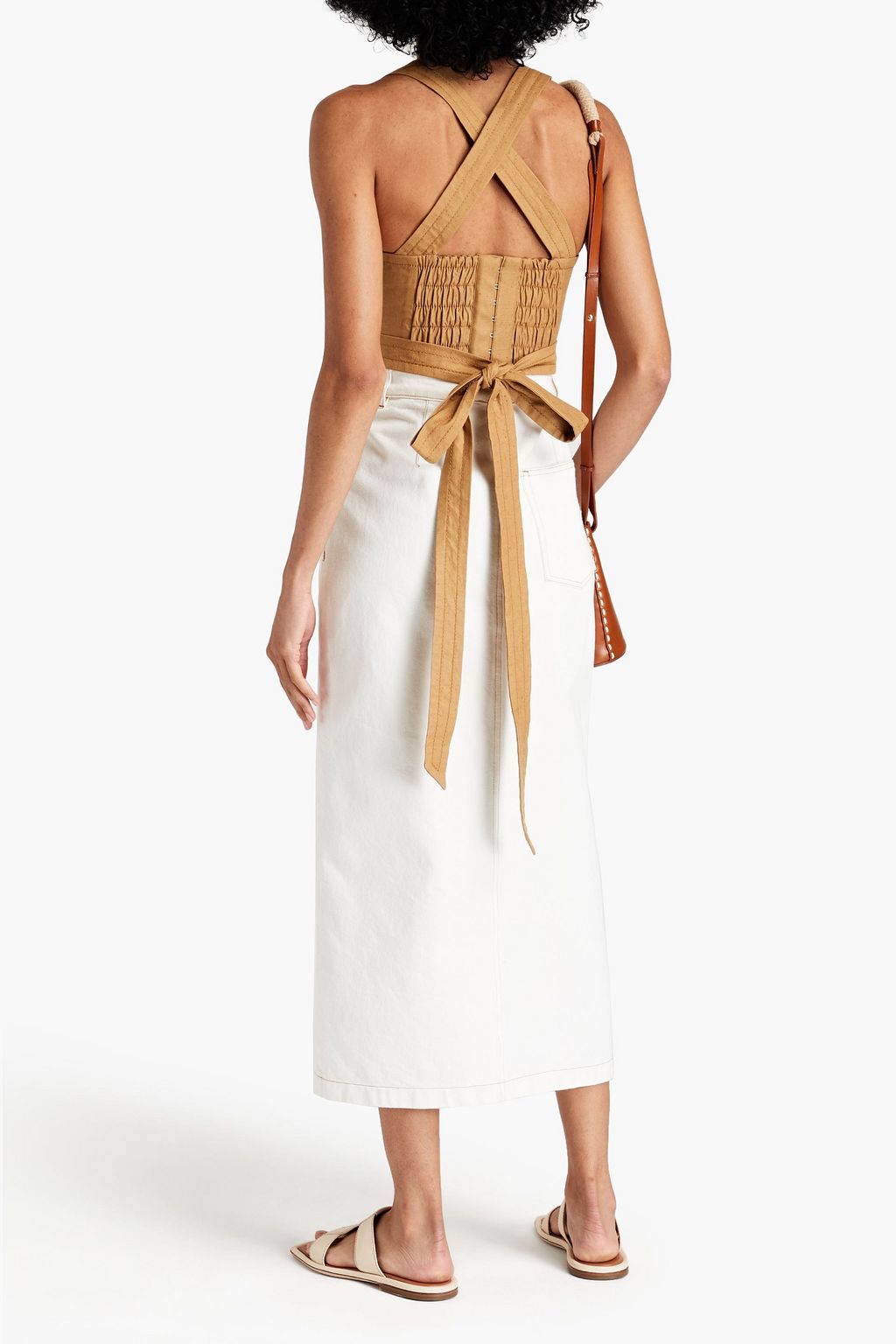 ZIMMERMANN Postcard wrap-effect cotton bustier top