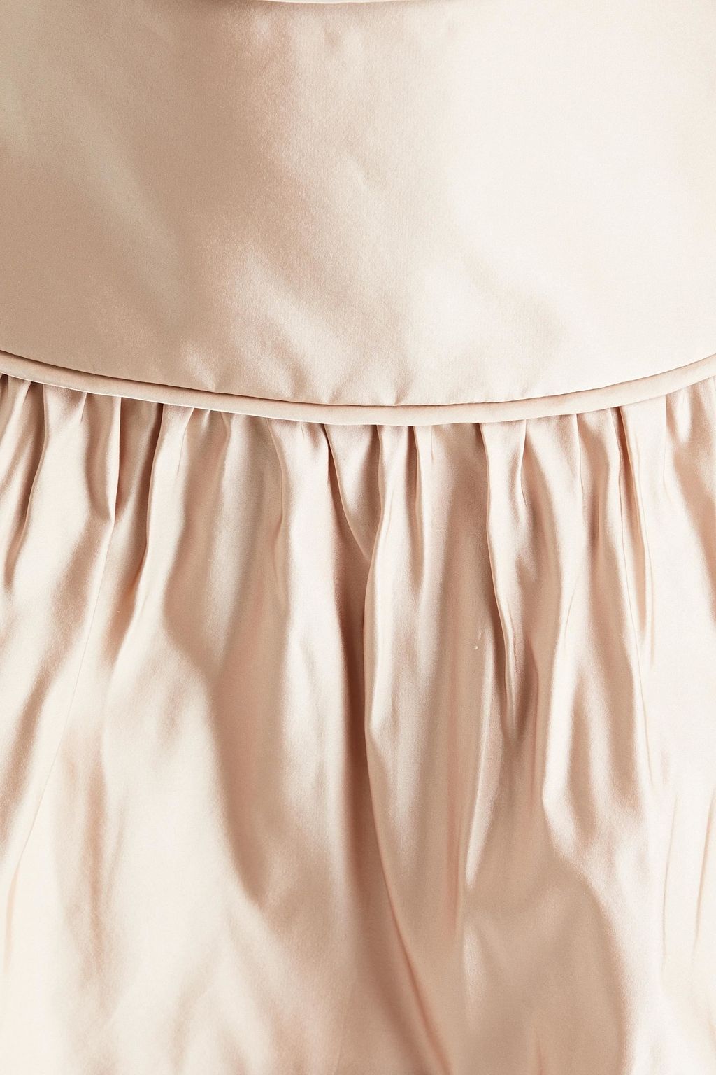 VALENTINO GARAVANI Gathered duchesse silk-satin mini skirt