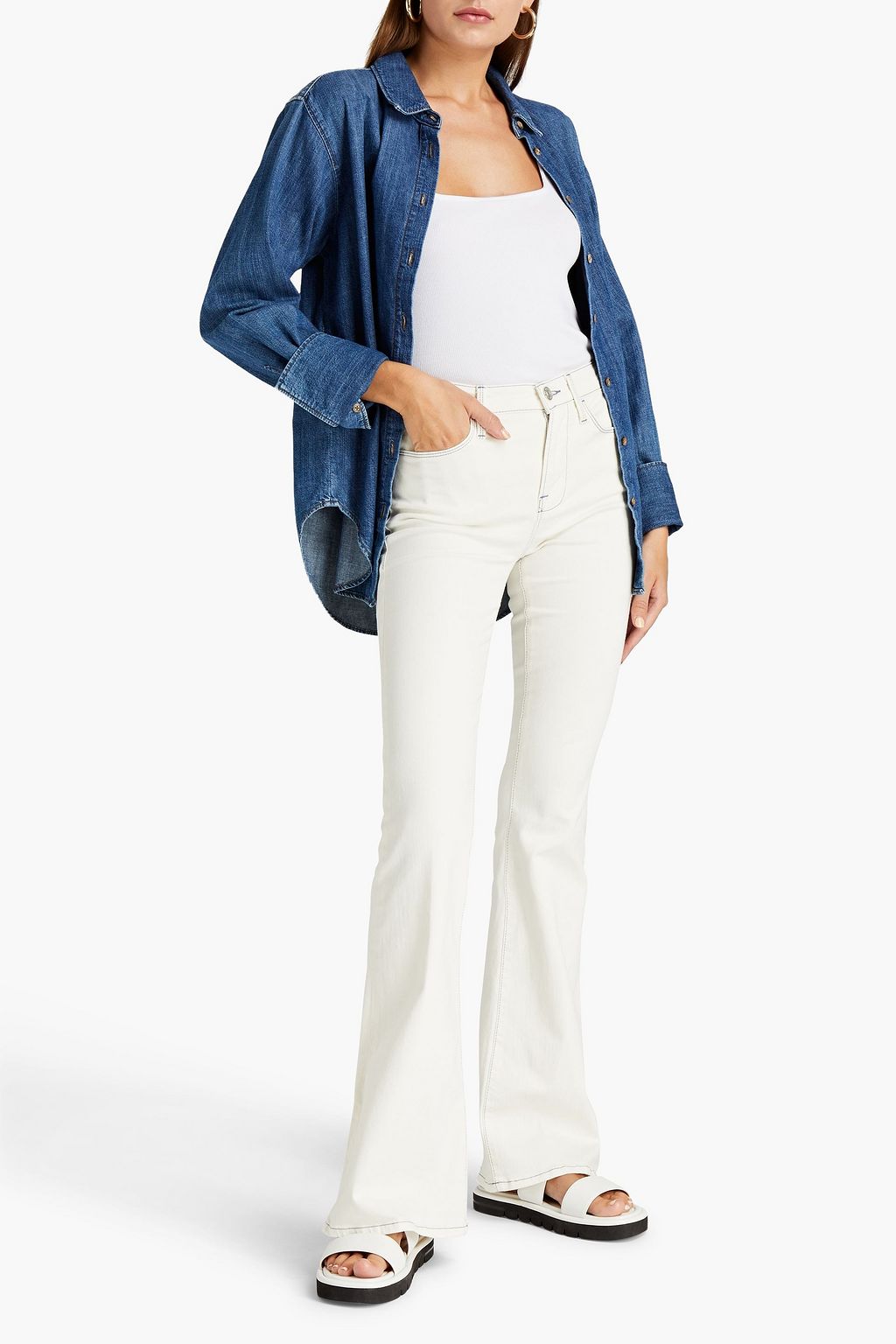 FRAME Hoch sitzende Schlagjeans