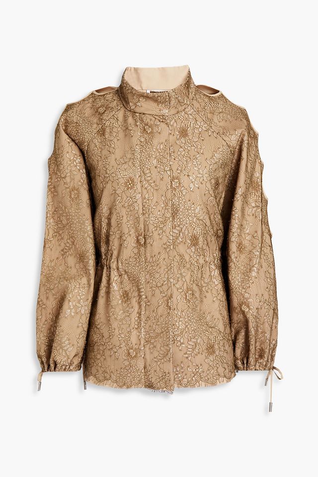 Figure 8 cutout lace and shell jacket