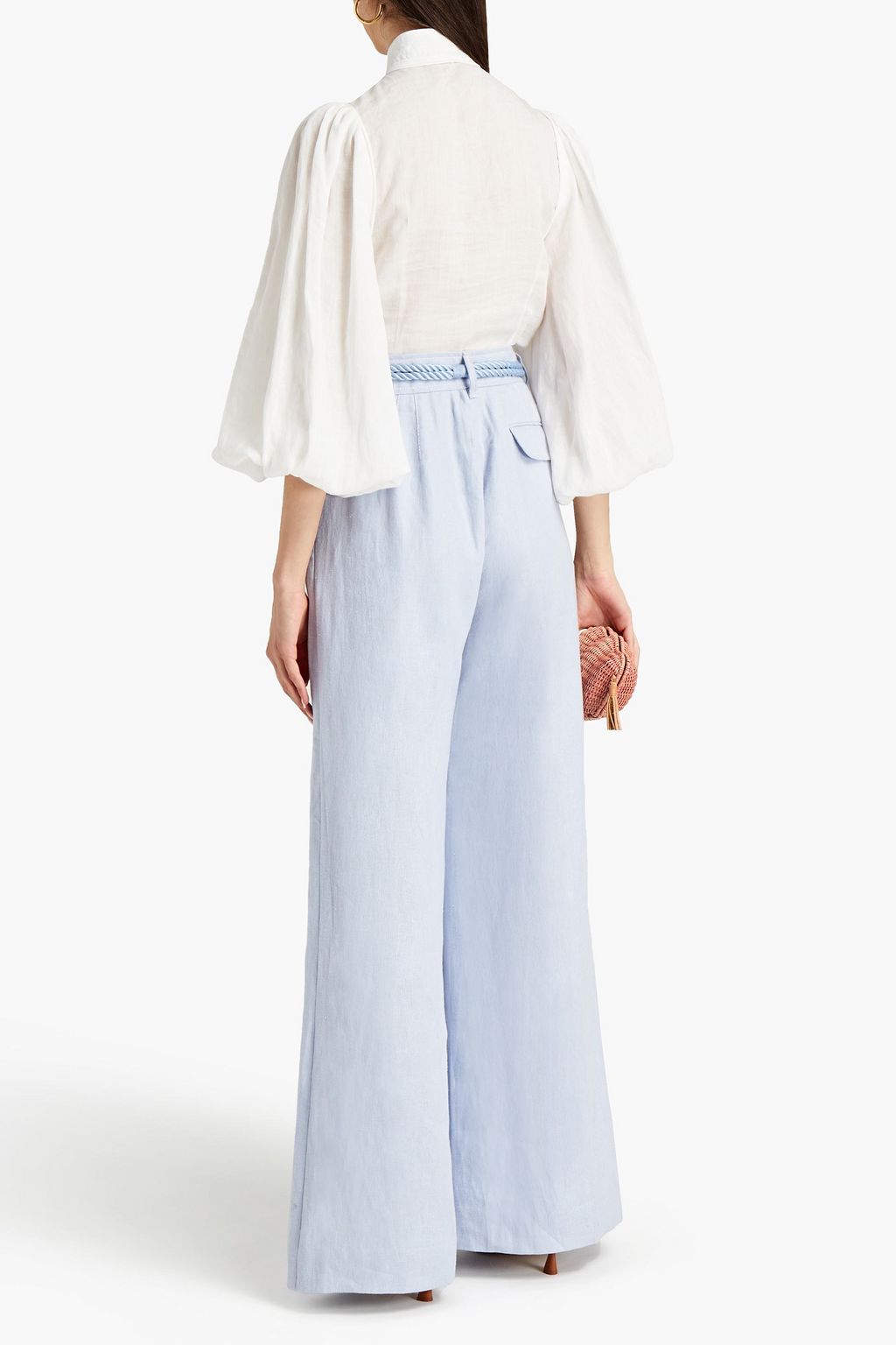 ZIMMERMANN Belted linen wide-leg pants
